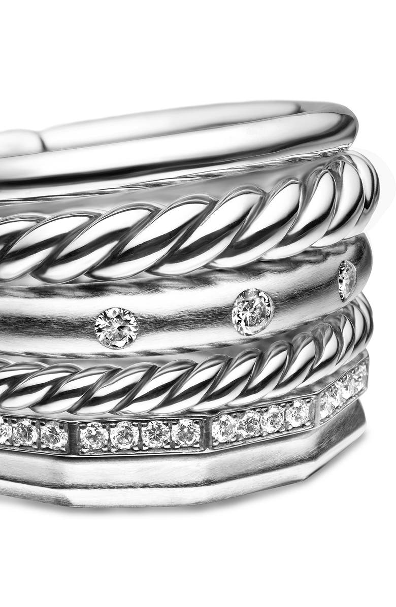 David Yurman Stax Wide Diamond Ring, Alternate, color,