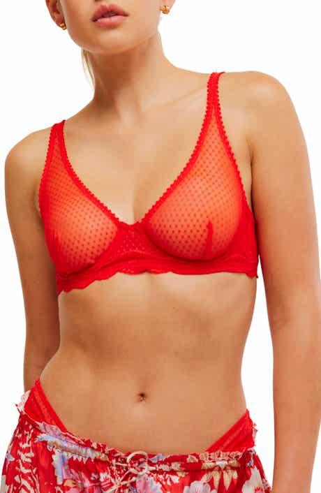 Free People Mid Week Dotted Mesh Underwire Bra