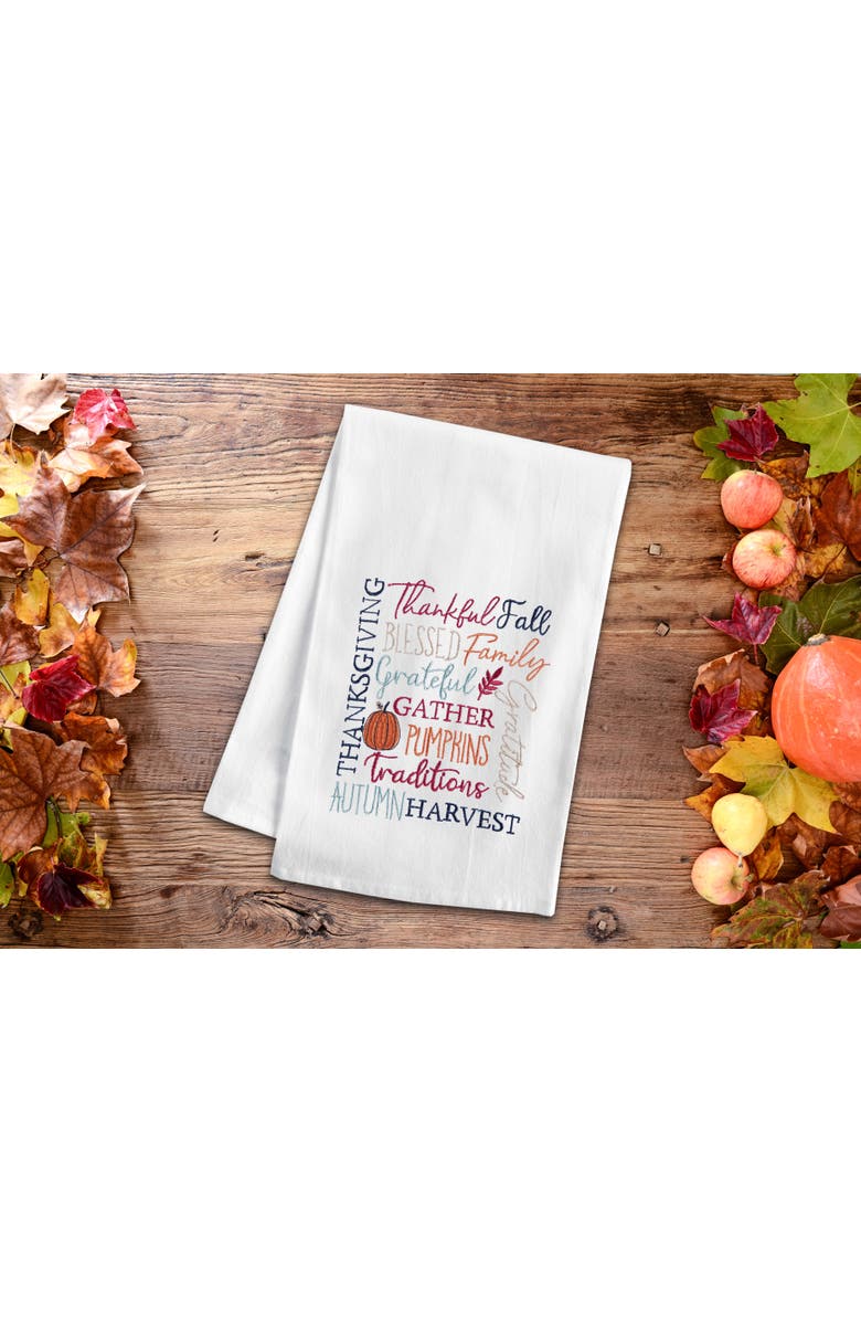 C&F Home Fall Thankful Blessed Dishtowel, Alternate, color, White