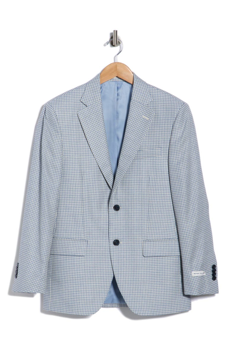 Flynn Classic Fit Houndstooth Wool Blend Sport Coat, Alternate, color, LIGHT BLUE