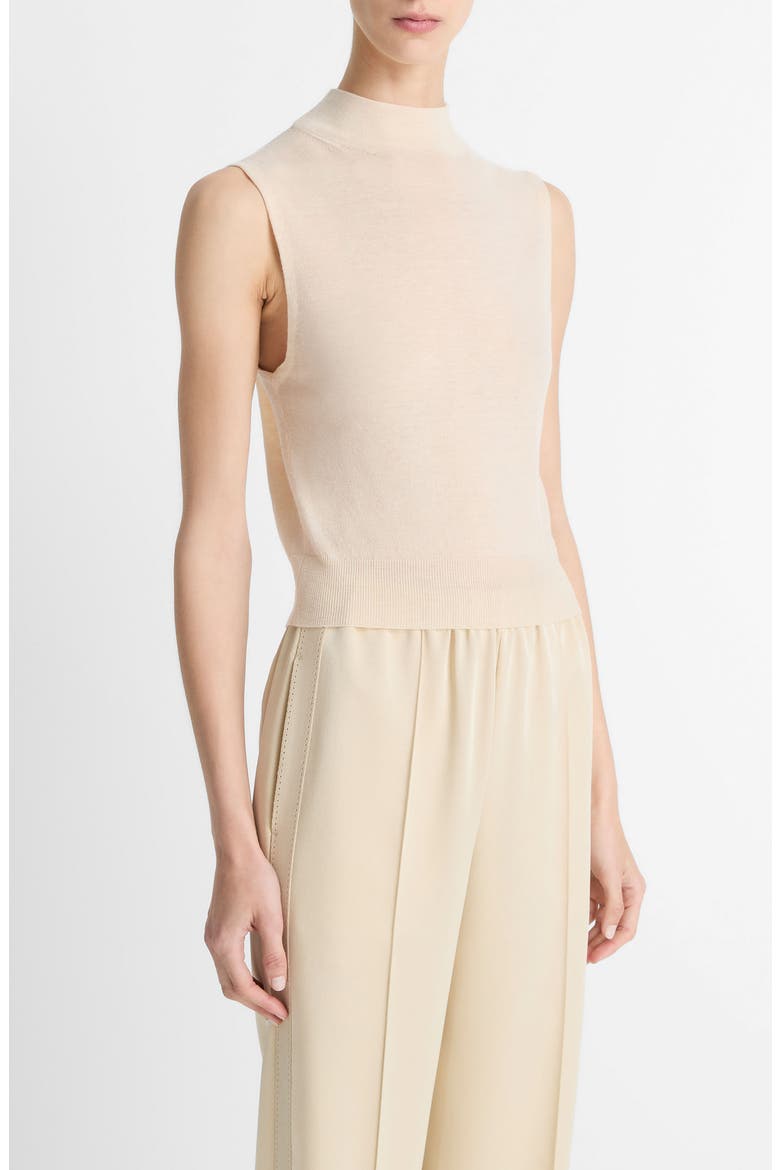Sleeveless Mock Neck Wool Blend Knit Top, Main, color, OFF WHITE