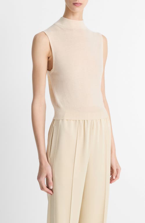 Vince Sleeveless Mock-neck Top In Neutral
