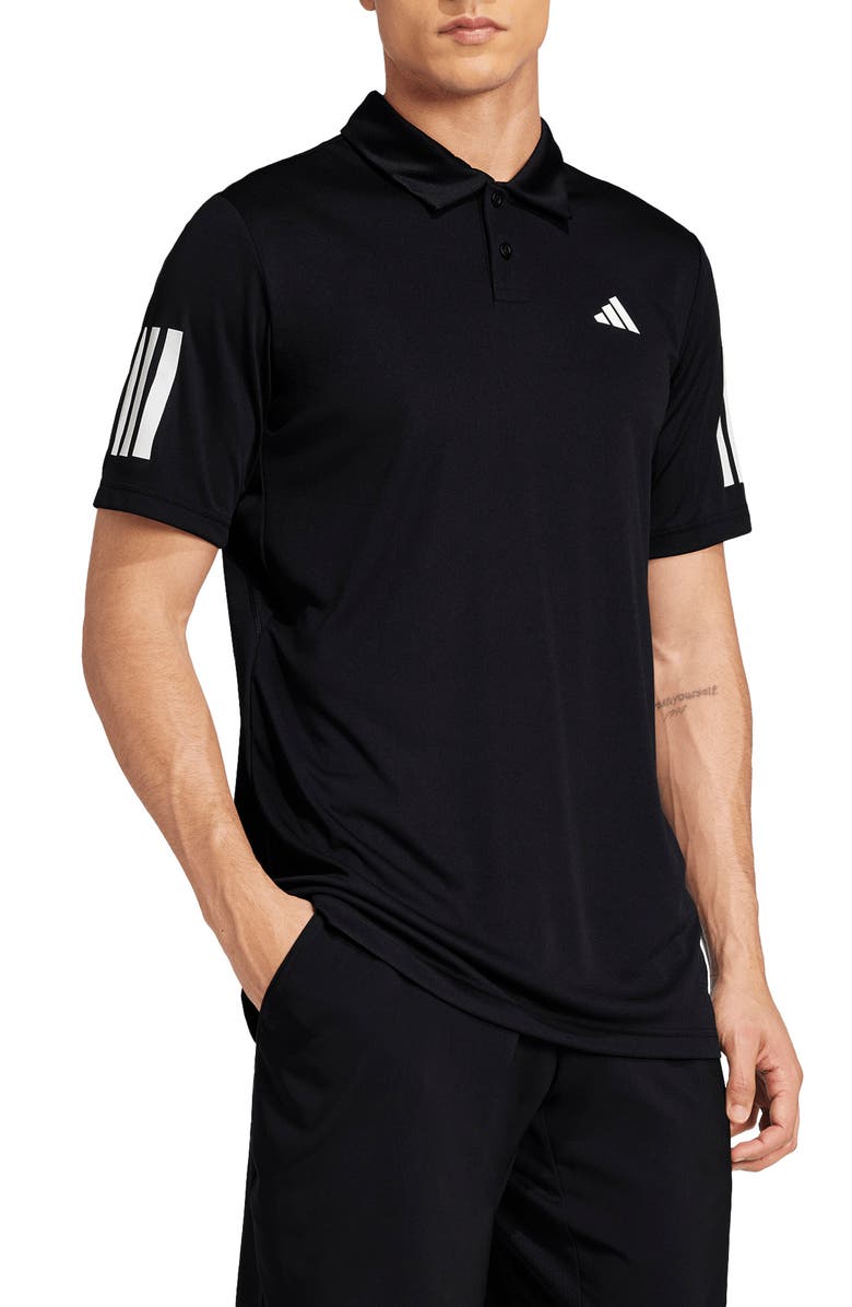 adidas Club 3-Stripes Performance Polo, Main, color, Black