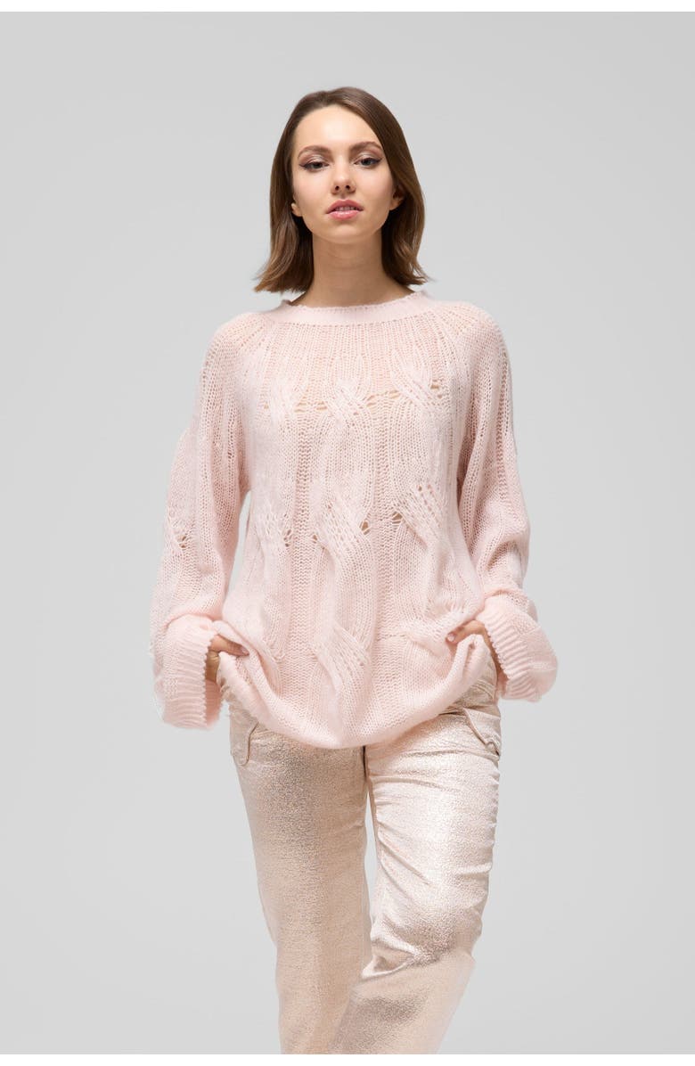 Le Fafo Cable-Knit Cashmere Sweater, Main, color, Light Pink