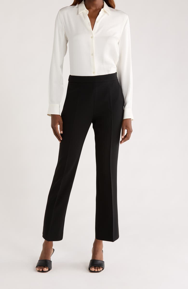 Max Mara Studio Haven Slim Fit Cady Trousers, Main, color, Black