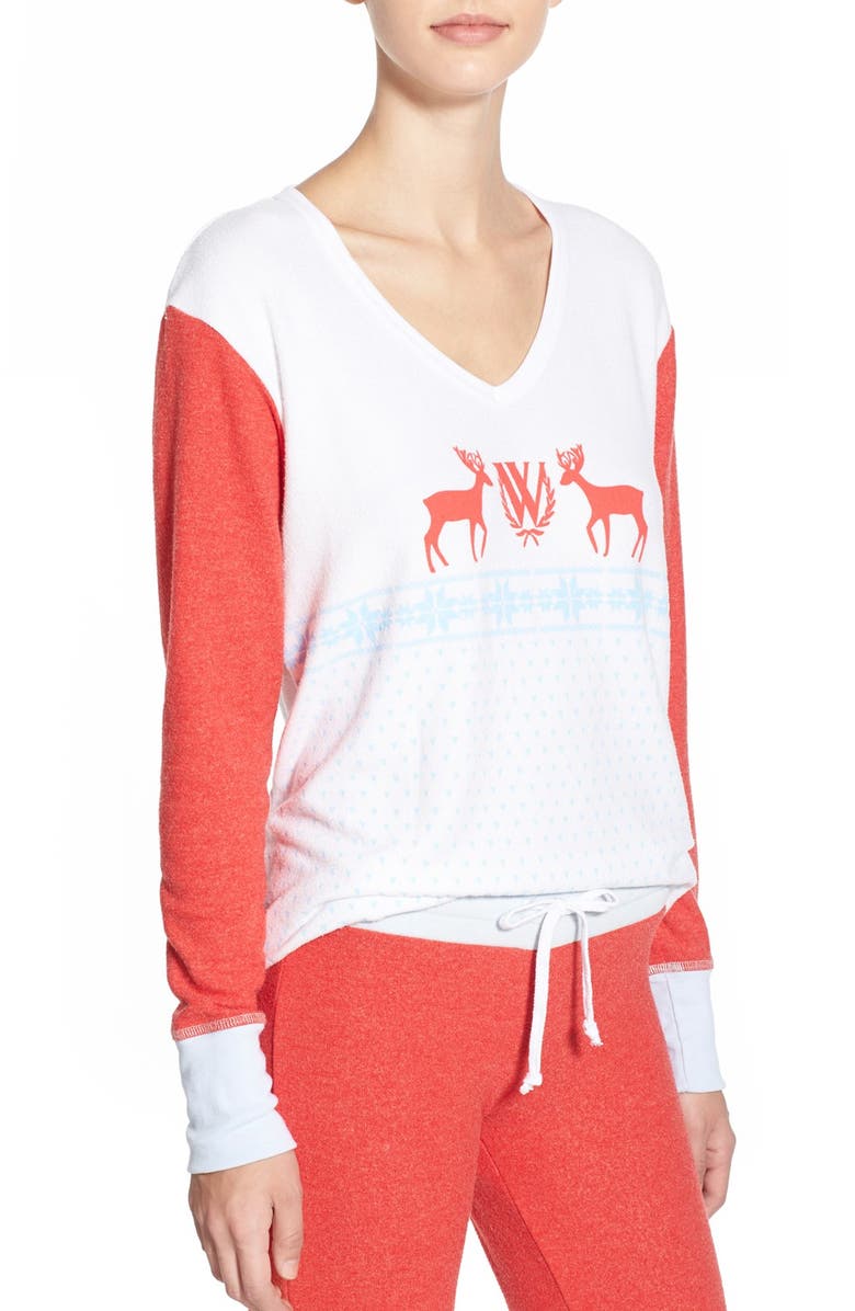 Wildfox 'Pastel Snow Babe' Pajamas, Alternate, color, 