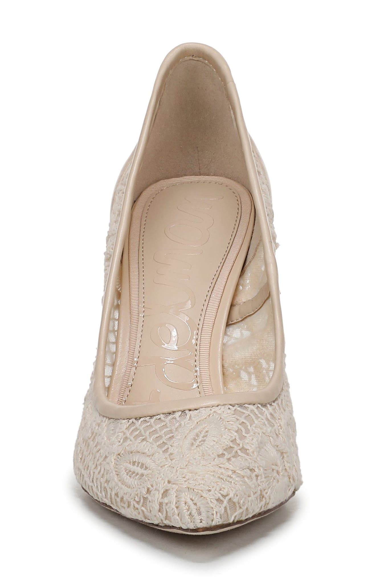 Hazel Mesh Pointed Toe Pump, Alternate, color, WARM IVORY