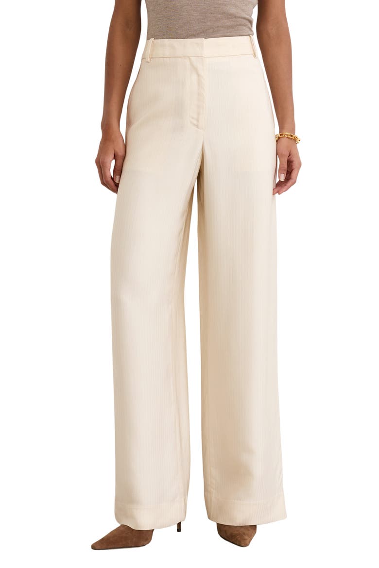 Juniper Jacquard Herringbone Wide Leg Pants, Main, color, CREAM