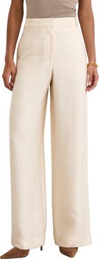 Reiss Juniper Jacquard Herringbone Wide Leg Pants