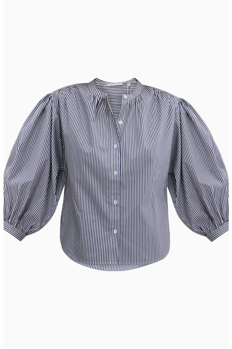 Joselene Poplin Blouse, Alternate, color, Navy Stripe