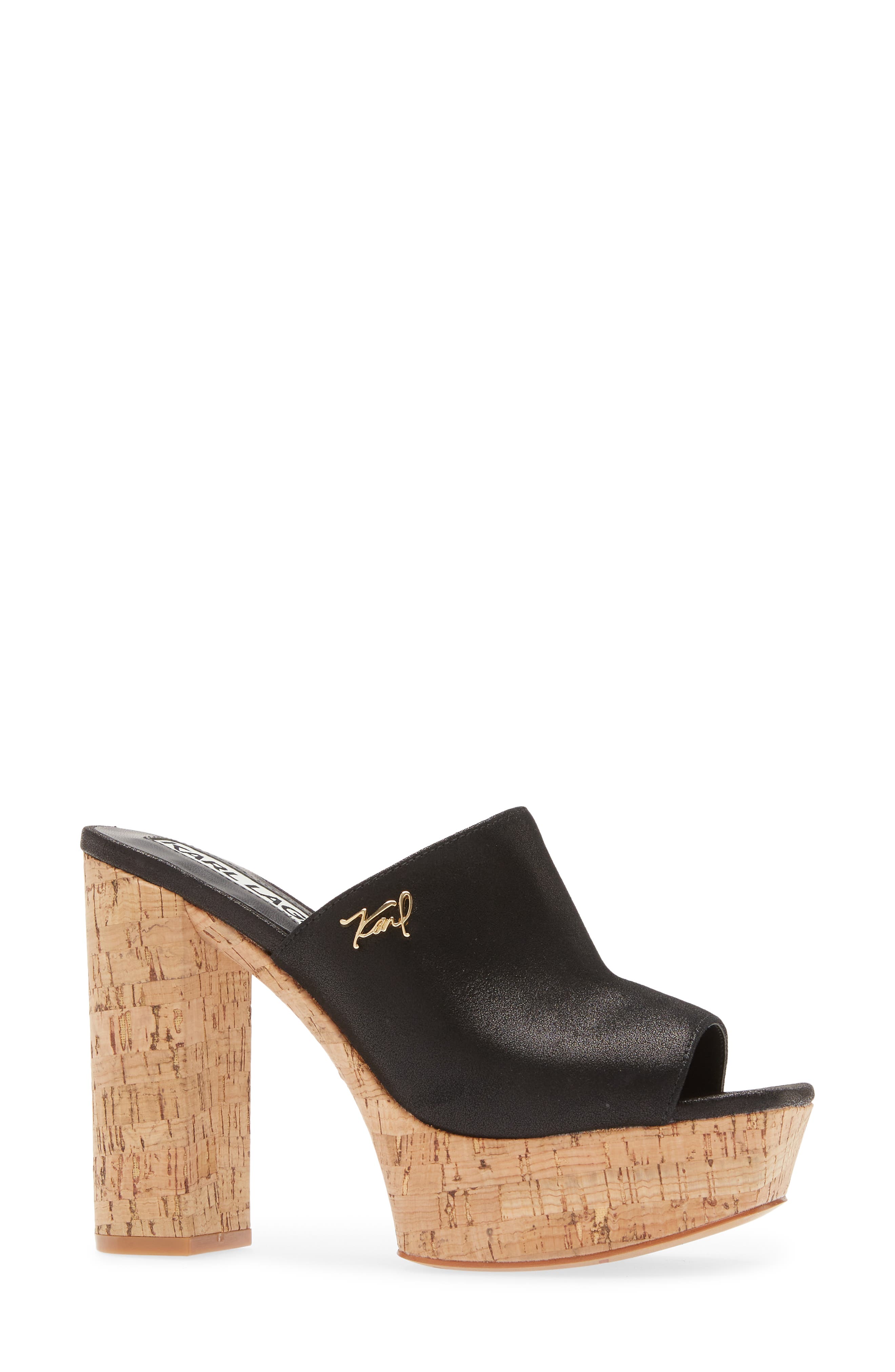 KARL LAGERFELD PARIS Hensley Platform Sandal, Alternate, color, Black
