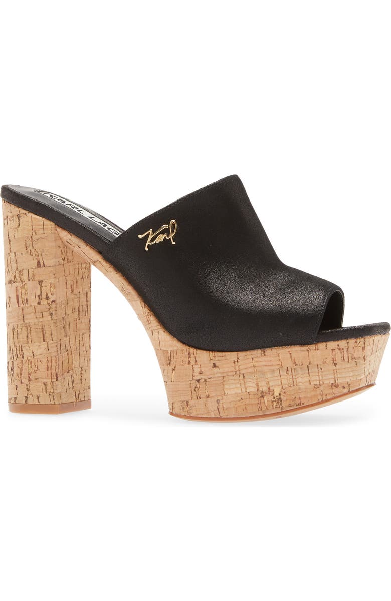 KARL LAGERFELD PARIS Hensley Platform Sandal, Alternate, color, Black