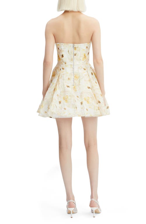 Shop Bardot Abrielle Strapless Minidress In Yellow Floral
