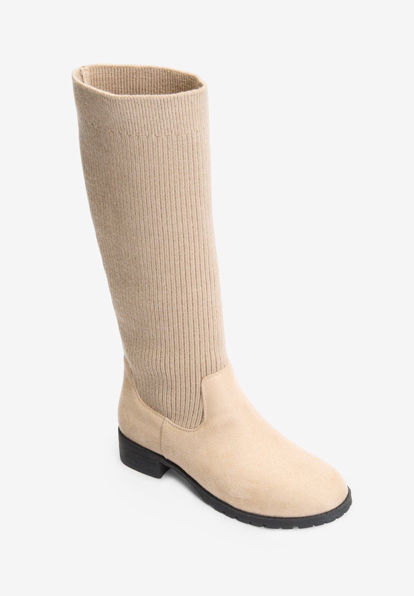 Comfortview The Antonella Tall Calf Boot, Alternate, color, Oatmeal