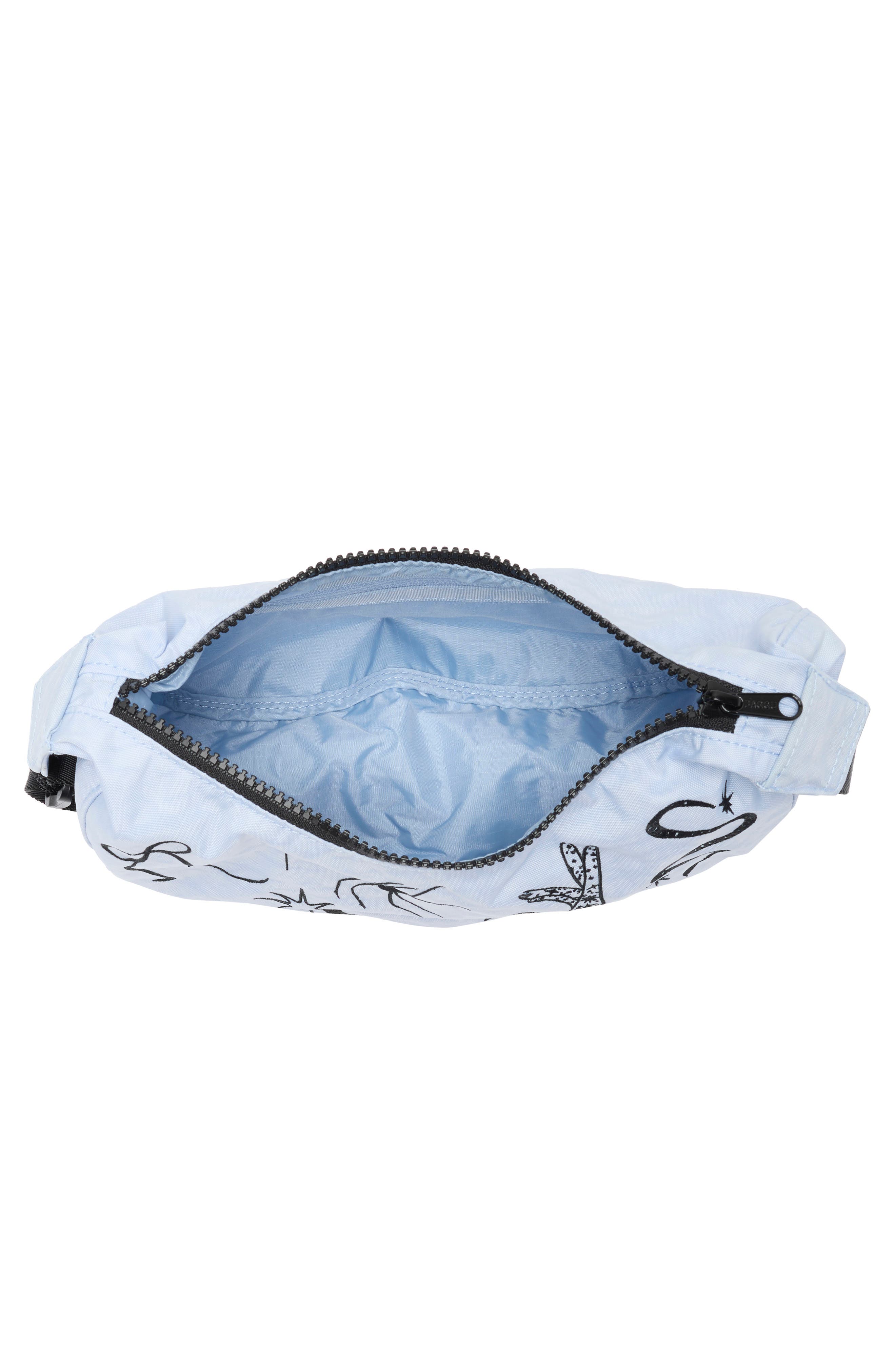 Small Crescent Nylon Bag, Alternate, color, EMBROIDERED BALLET ICONS
