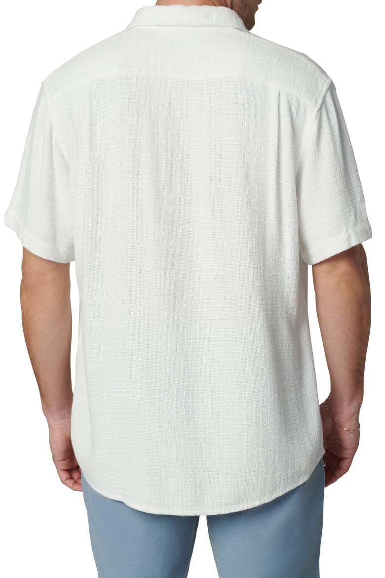 Scott Short Sleeve Linen Blend Button-Up Shirt, Alternate, color, WHITE DOBBY