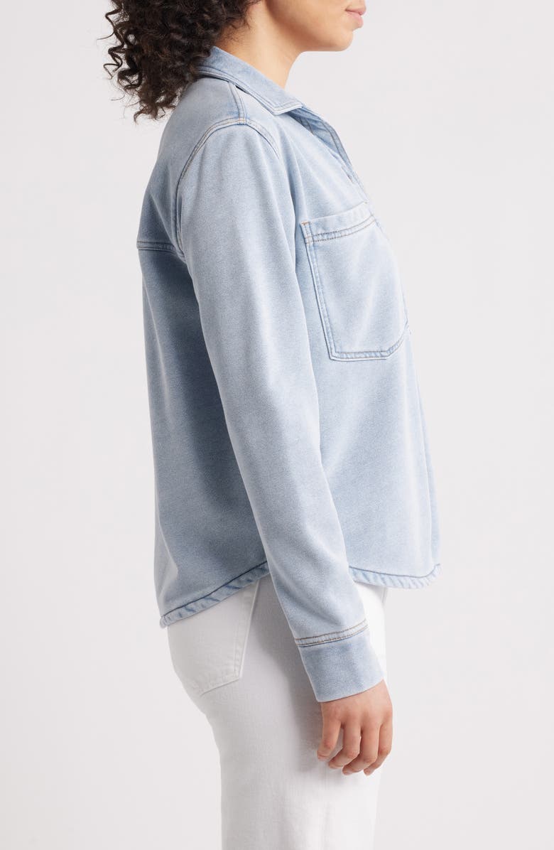 beachlunchlounge Pacey Knit Button-Up Shirt, Alternate, color, Denim Blue Wash