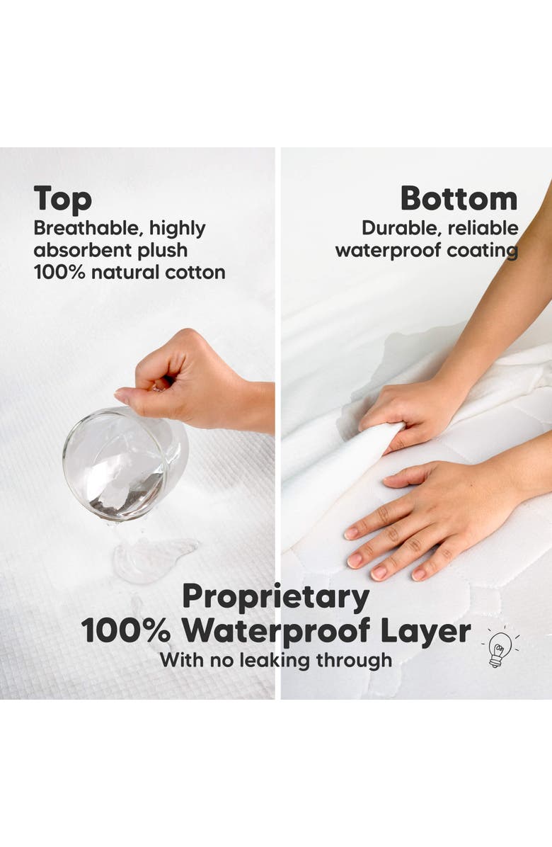 KeaBabies 2-Pack Quin Protect+ Waterproof Crib Mattress Protector, Alternate, color, Soft White