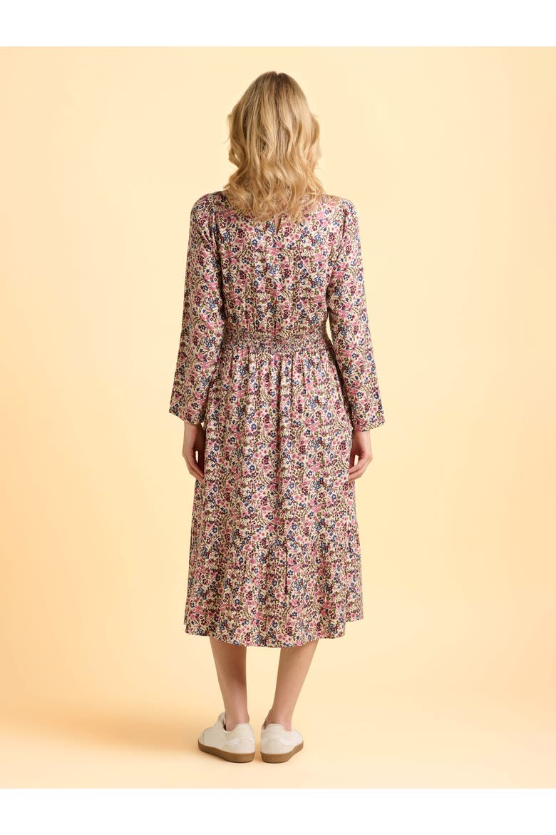 Abloom Long Sleeve Floral Midi Dress, Alternate, color, Cream