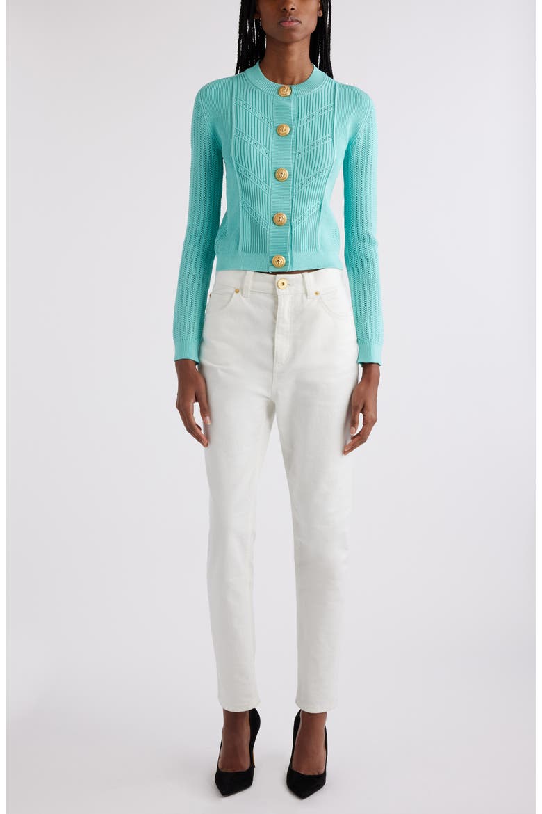Mixed Stitch Cardigan, Alternate, color, 7CN MINT