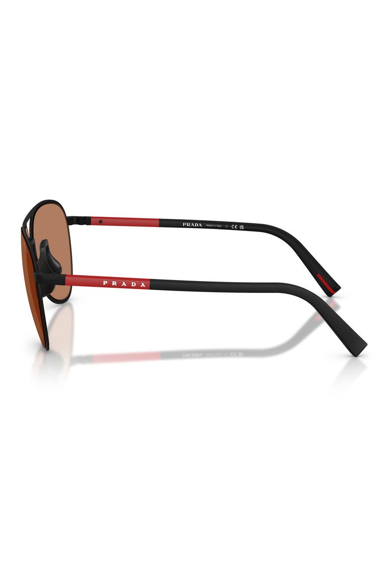 59mm Pilot Sunglasses, Alternate, color, BLACK RUBBERED / BROWN
