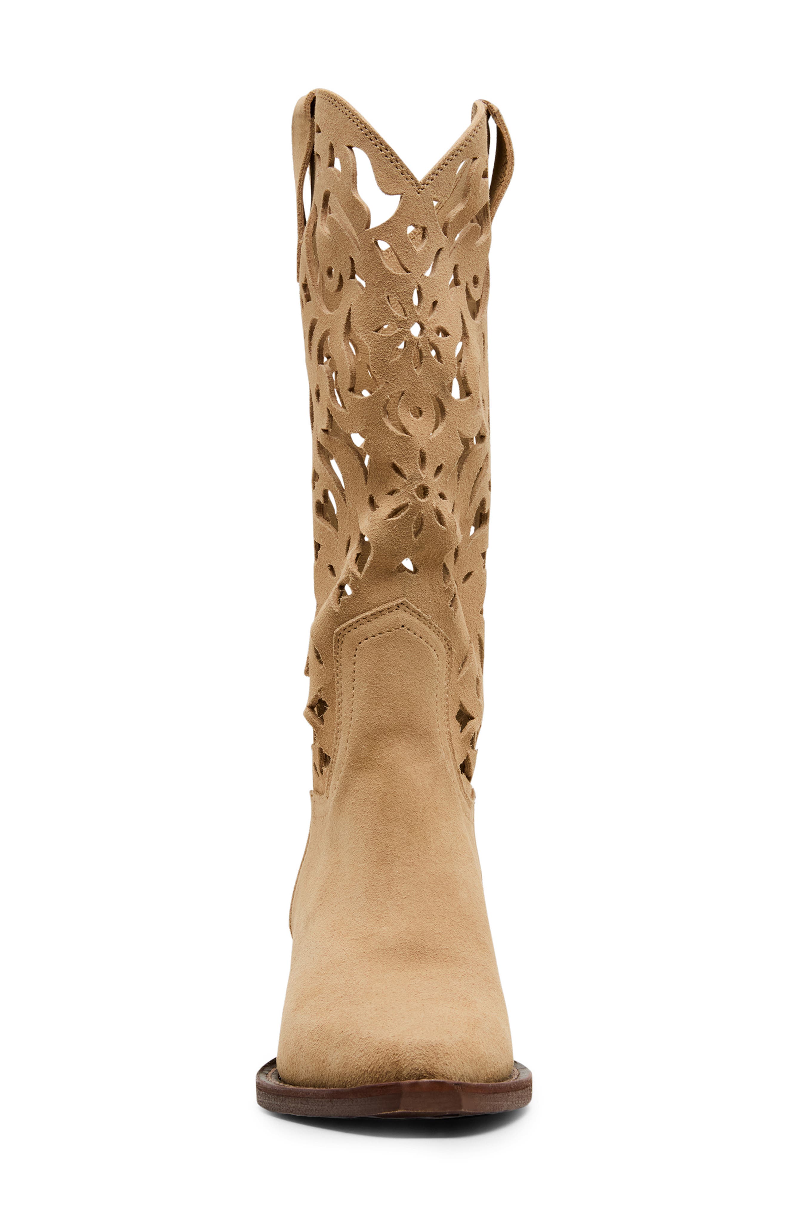 Steve Madden Albany Cutout Western Boot, Alternate, color, Taupe Suede