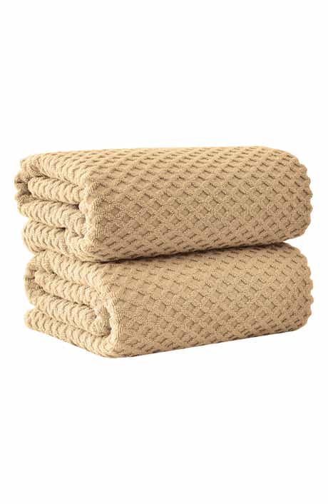 Diamond Waffle Textured 2-Piece Bath Sheet Set