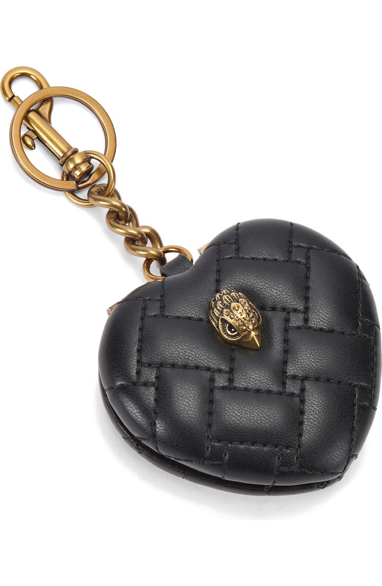 Kurt Geiger London Kensington Heart Mirror Bag Charm, Alternate, color, Black