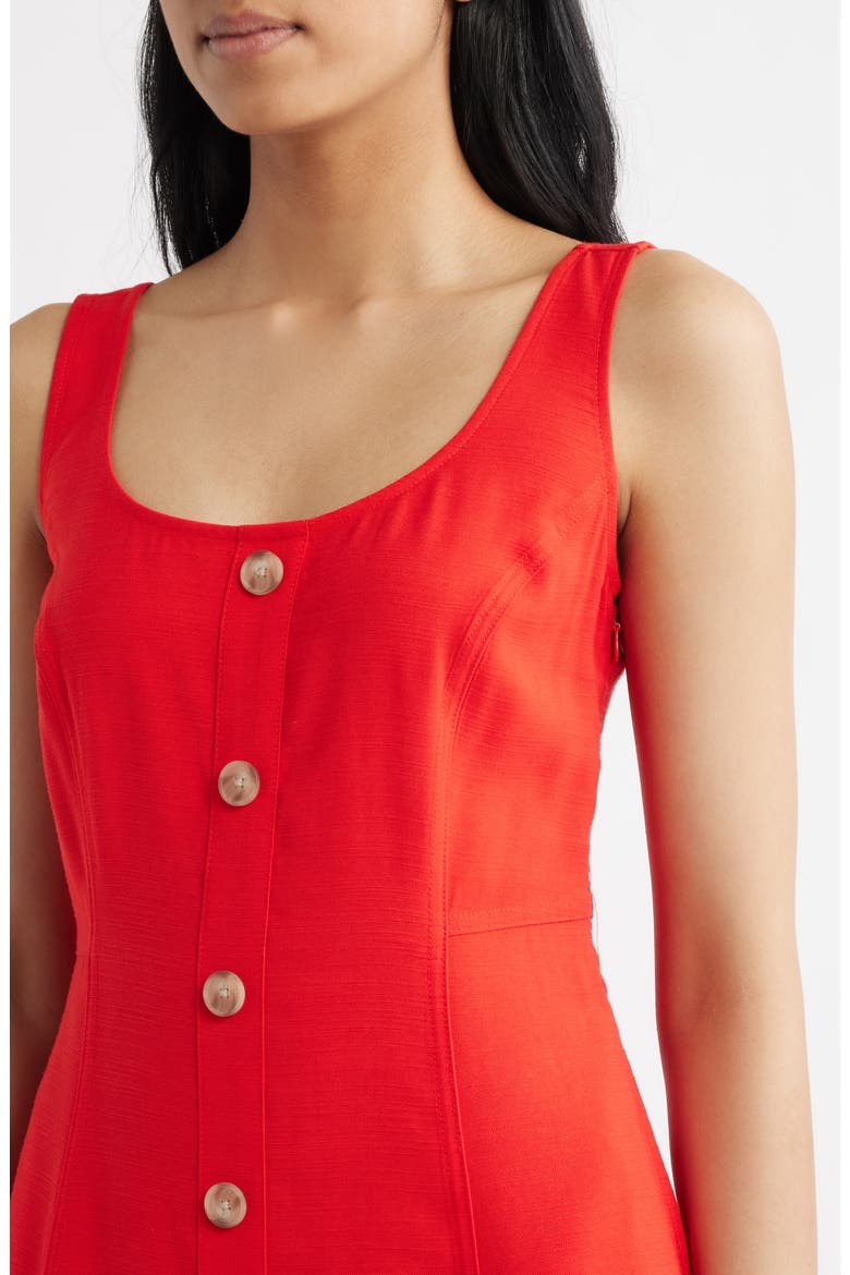 Button Detail Tank Midi Dress, Alternate, color, BEGONIA RED