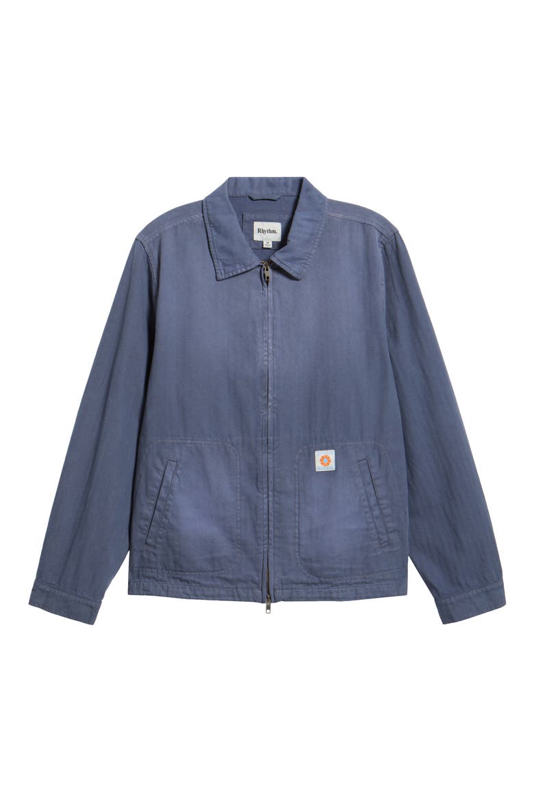 Herringbone Sun Wash Utility Jacket, Main, color, VINTAGE BLUE