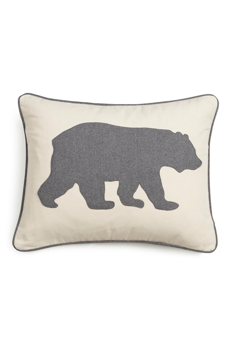 Bear Throw Pillow, Main, color, GREY
