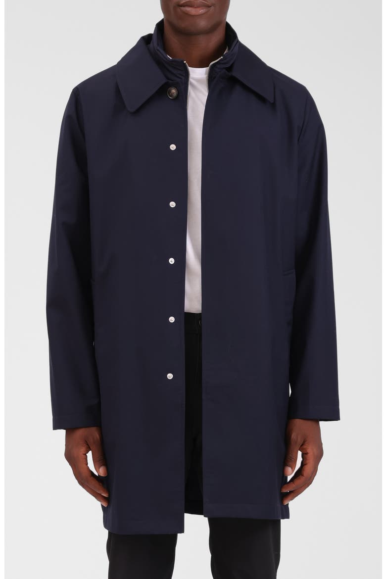 Mackintosh with Removable Quilted Bib, Main, color, NAVY