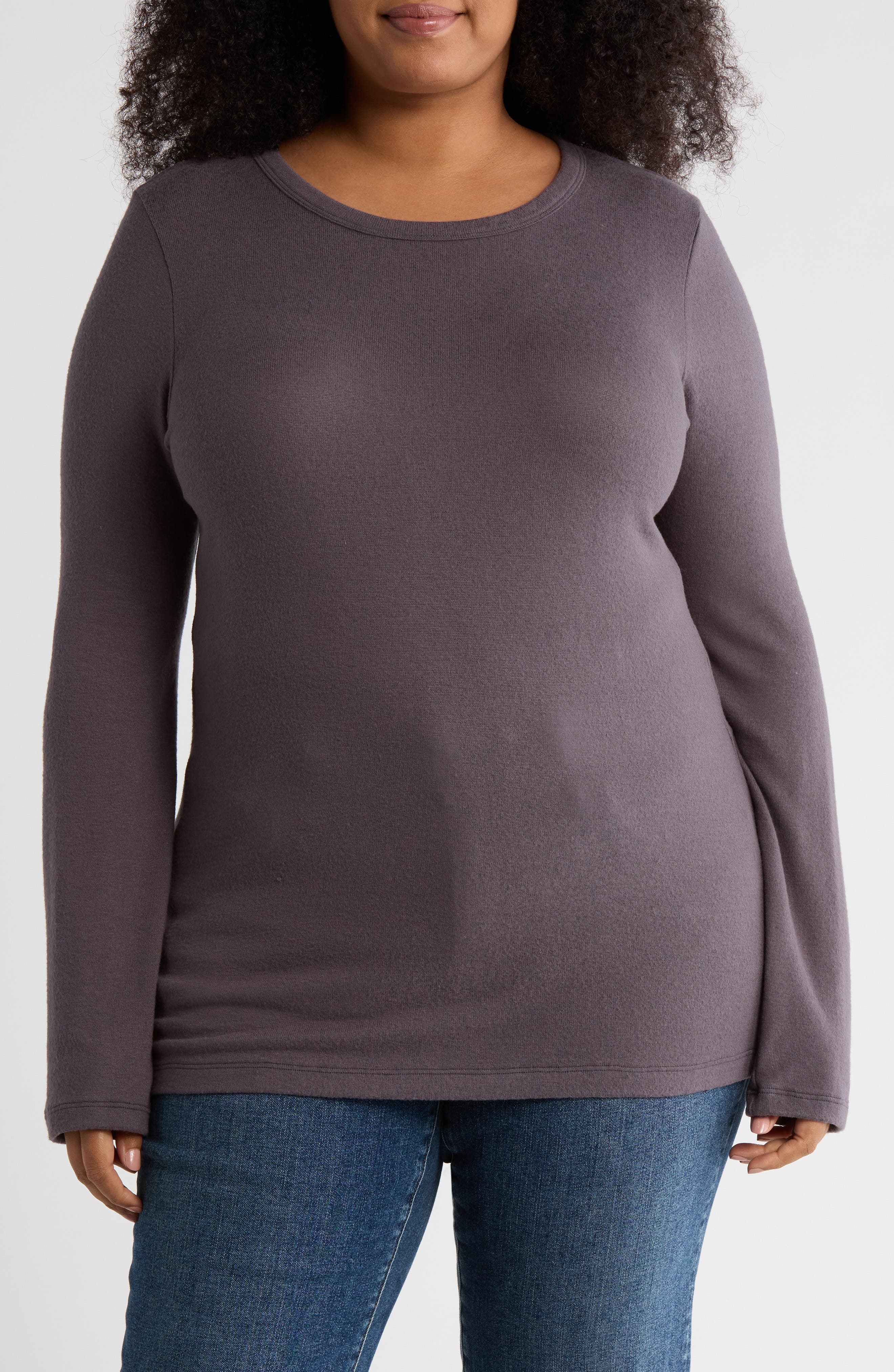 Long Sleeve Brushed Knit Top - image 5