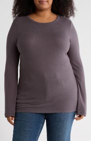 Renee C Long Sleeve Brushed Knit Top