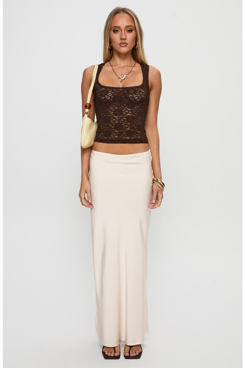 Dennington Sheer Lace Tank, Alternate, color, BROWN