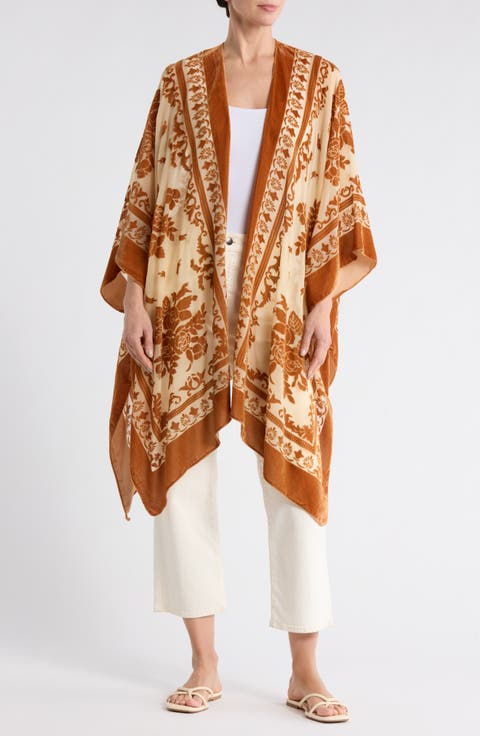 Floral Burnout Ruana