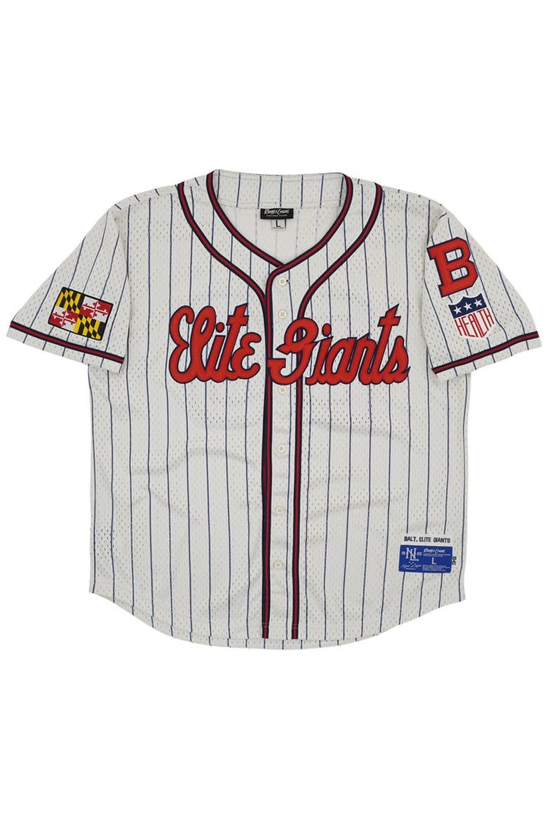 Men's Rings & Crwns #28 Cream Baltimore Elite Giants Mesh Button-Down Replica Jersey, Alternate, color, Cream