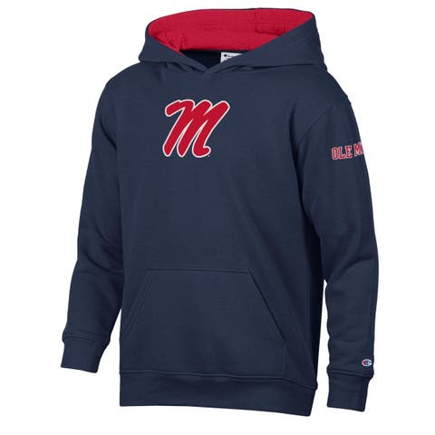 Youth Champion  Navy/Scarlet Ole Miss Rebels Volume Fleece Hoodie
