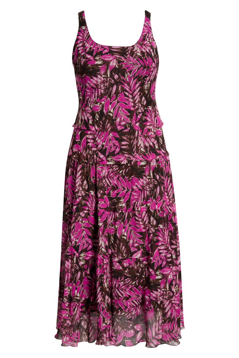 Print Sleeveless Tiered Maxi Dress, Alternate, color, BRIGHT ORCHID MULTI