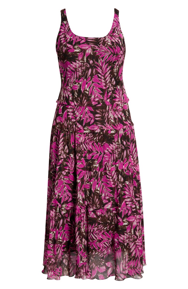 Jones New York Print Sleeveless Tiered Maxi Dress, Alternate, color, Bright Orchid Multi