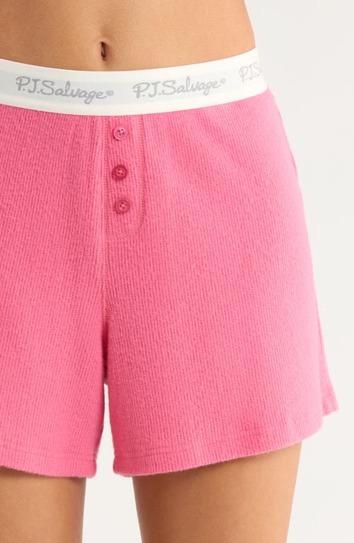 Pj Salvage Waffle Knit Short Pajamas In Pink