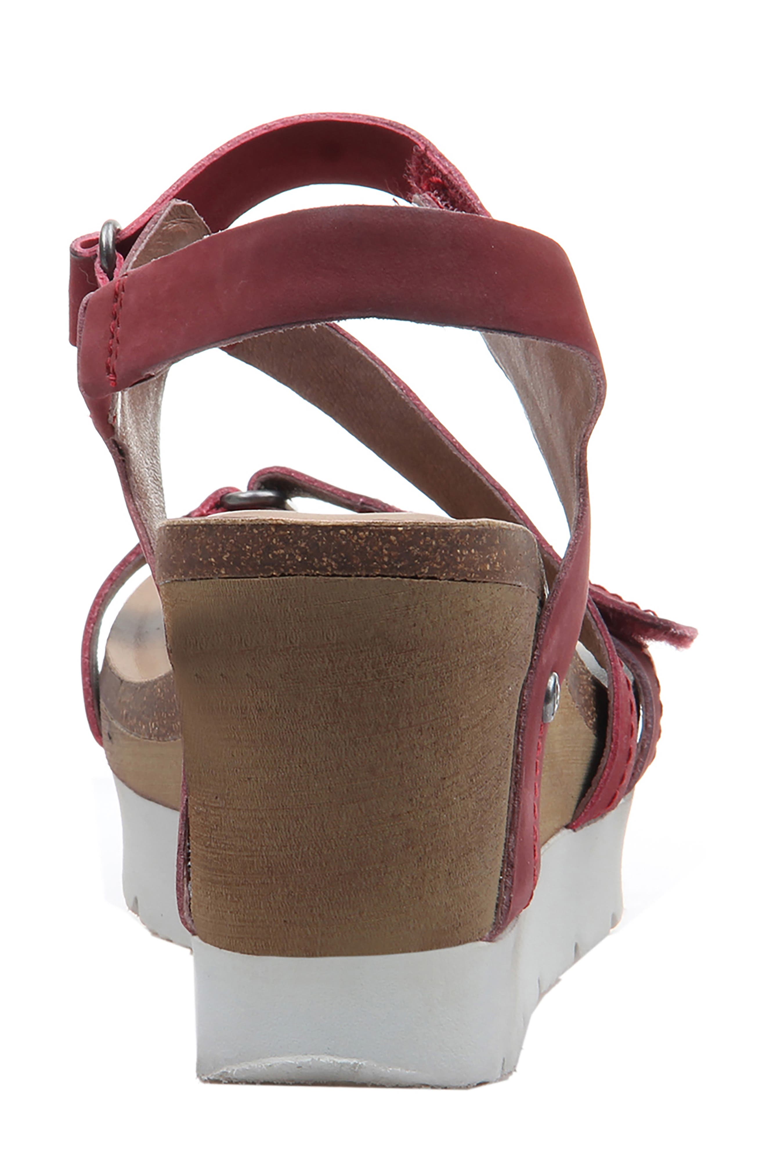 Wavey Wedge Sandal, Alternate, color, HUNTING RED NUBUCK LEATHER