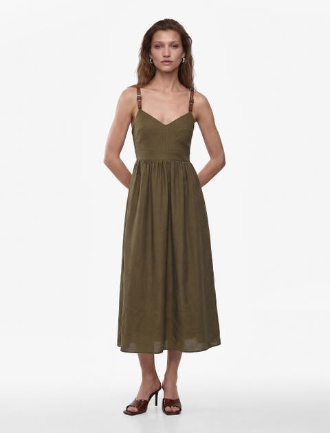 V-Neck Sleeveless Maxi Dress with Adjustable Straps