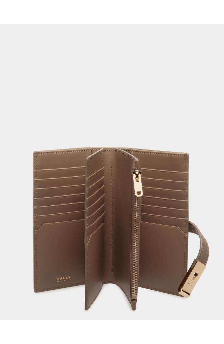 Bally Lock Me Long Wallet In Leather, Alternate, color, Brown