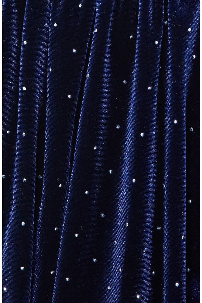 Hostess Off the Shoulder Long Sleeve Velvet Minidress, Alternate, color, NAVY