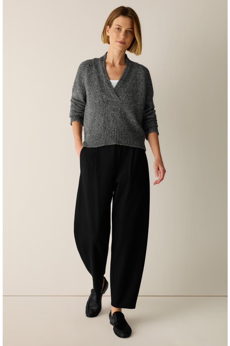Pleated Wool Lantern Pants, Alternate, color, BLACK