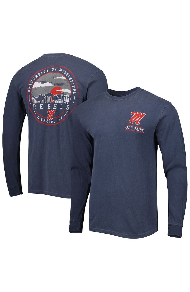 IMAGE ONE Men's Navy Ole Miss Rebels Circle Campus Scene Long Sleeve T-Shirt, Main, color, Navy
