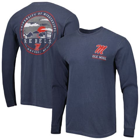 Men's Navy Ole Miss Rebels Circle Campus Scene Long Sleeve T-Shirt