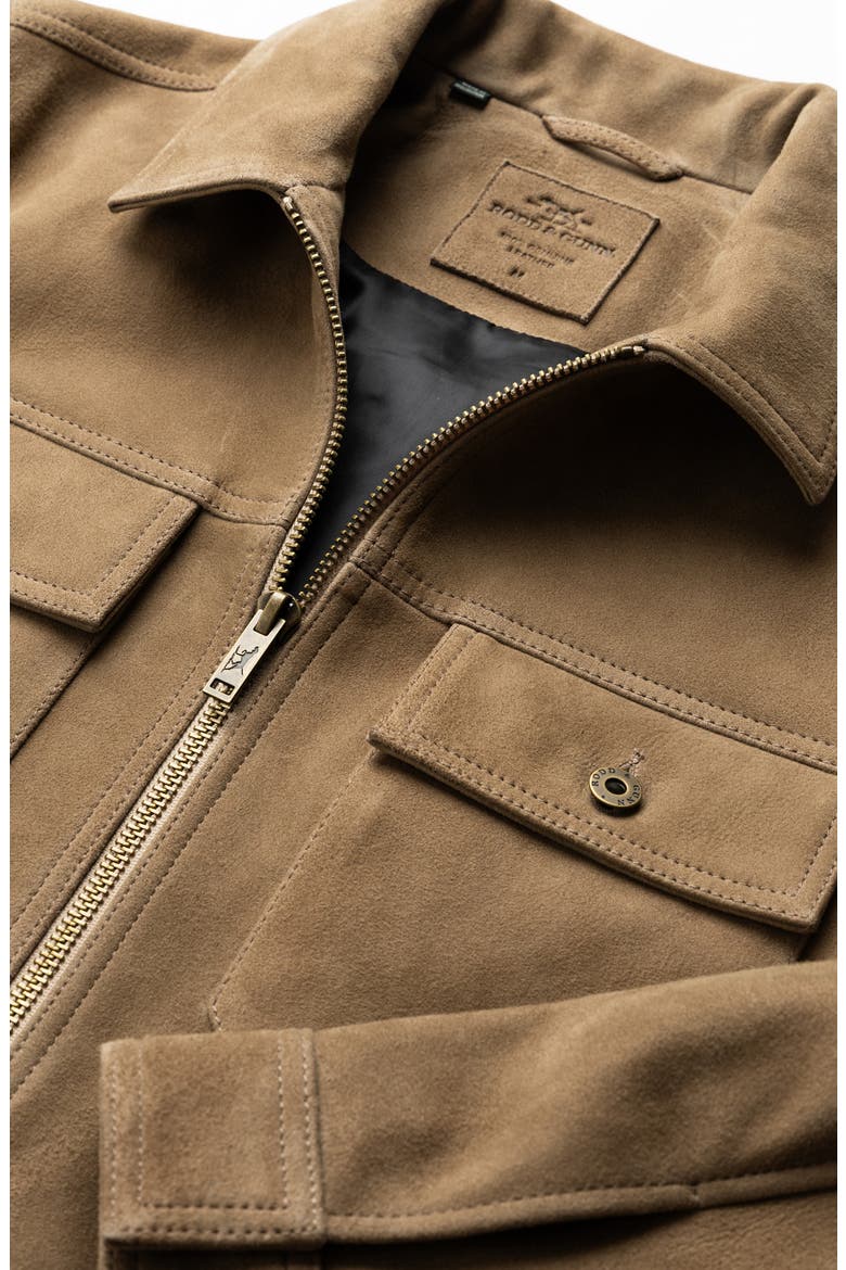Waitomo Caves Sueded Leather Jacket, Alternate, color, TAUPE