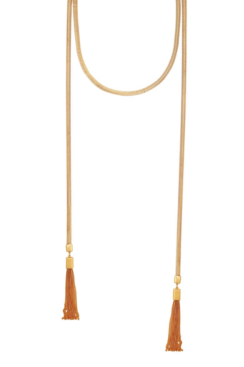 Tassel Chain Necklace, Main, color, GOLD TONE